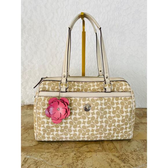 Coach signature multicolored tan/white Carryall satchel F15132 - Picture 1 of 9